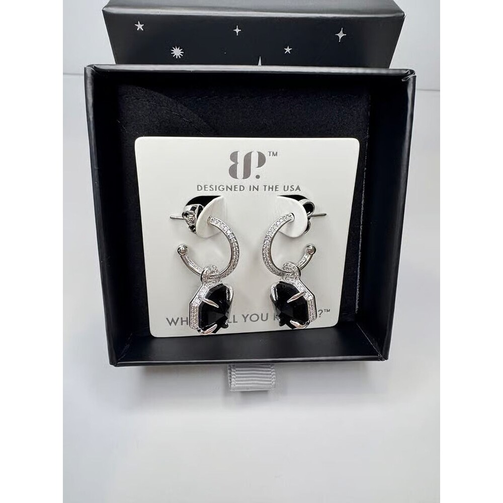 Obsidian Earrings - black onyx silver
